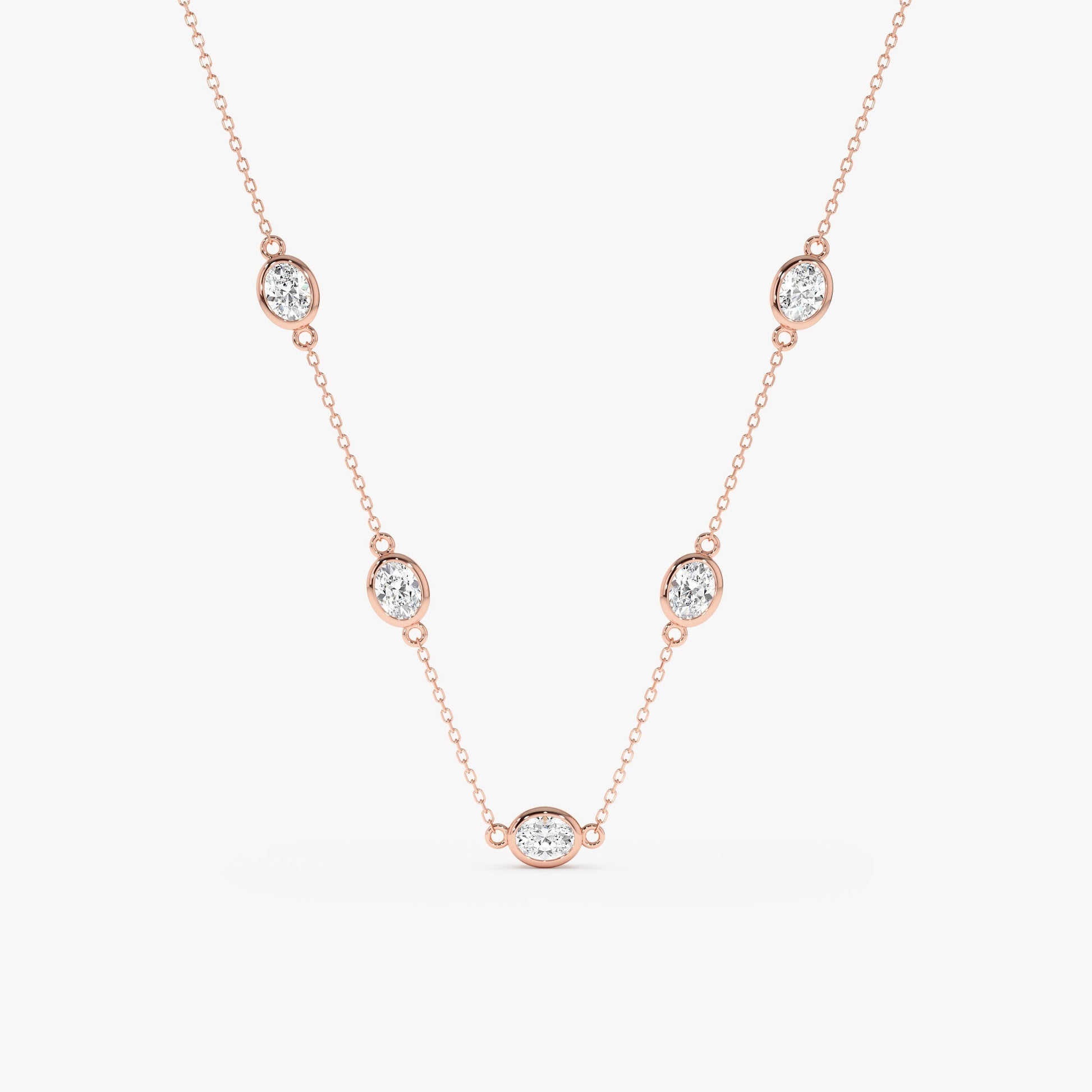 1.0 CT Round Bezel Solitaire Lab Grown Diamond Necklace