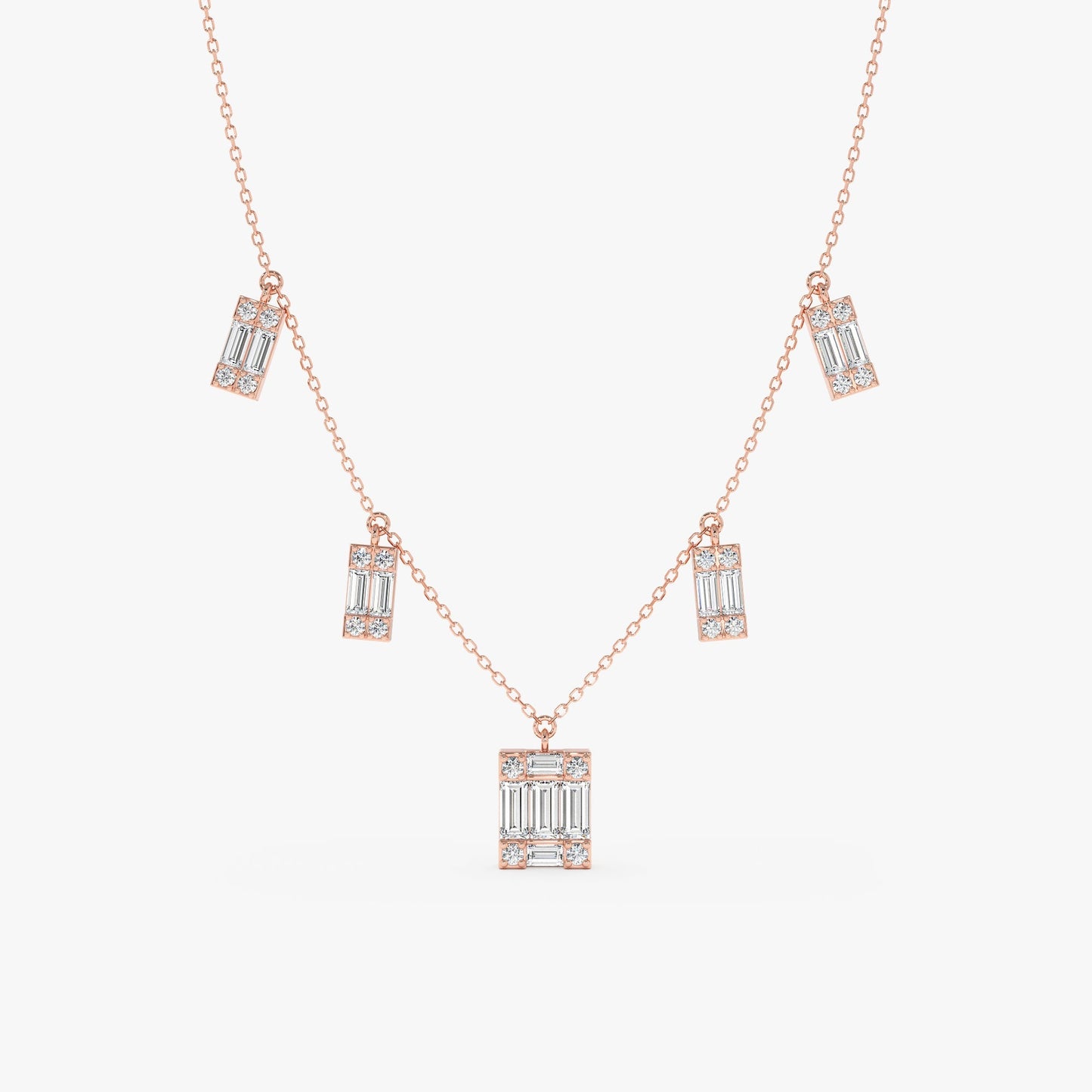 1.0 CT Round Bezel Solitaire Lab Grown Diamond Necklace