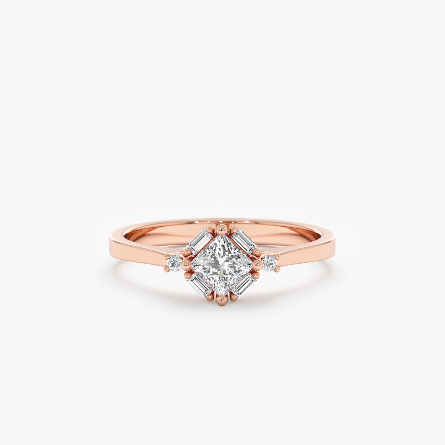 2 CT Round Three Stones Lab Grown Diamond Engagement Ring