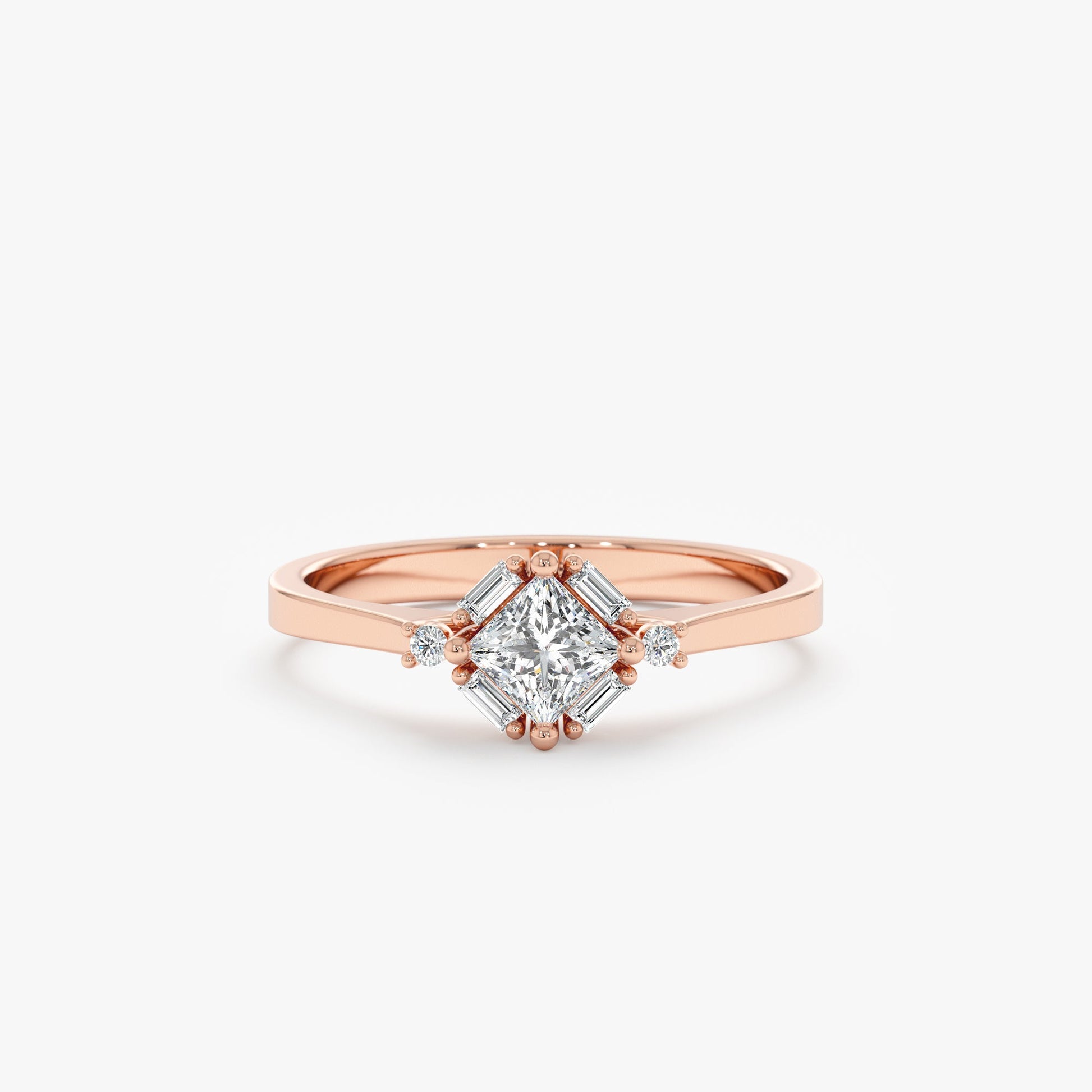 2 CT Round Three Stones Lab Grown Diamond Engagement Ring