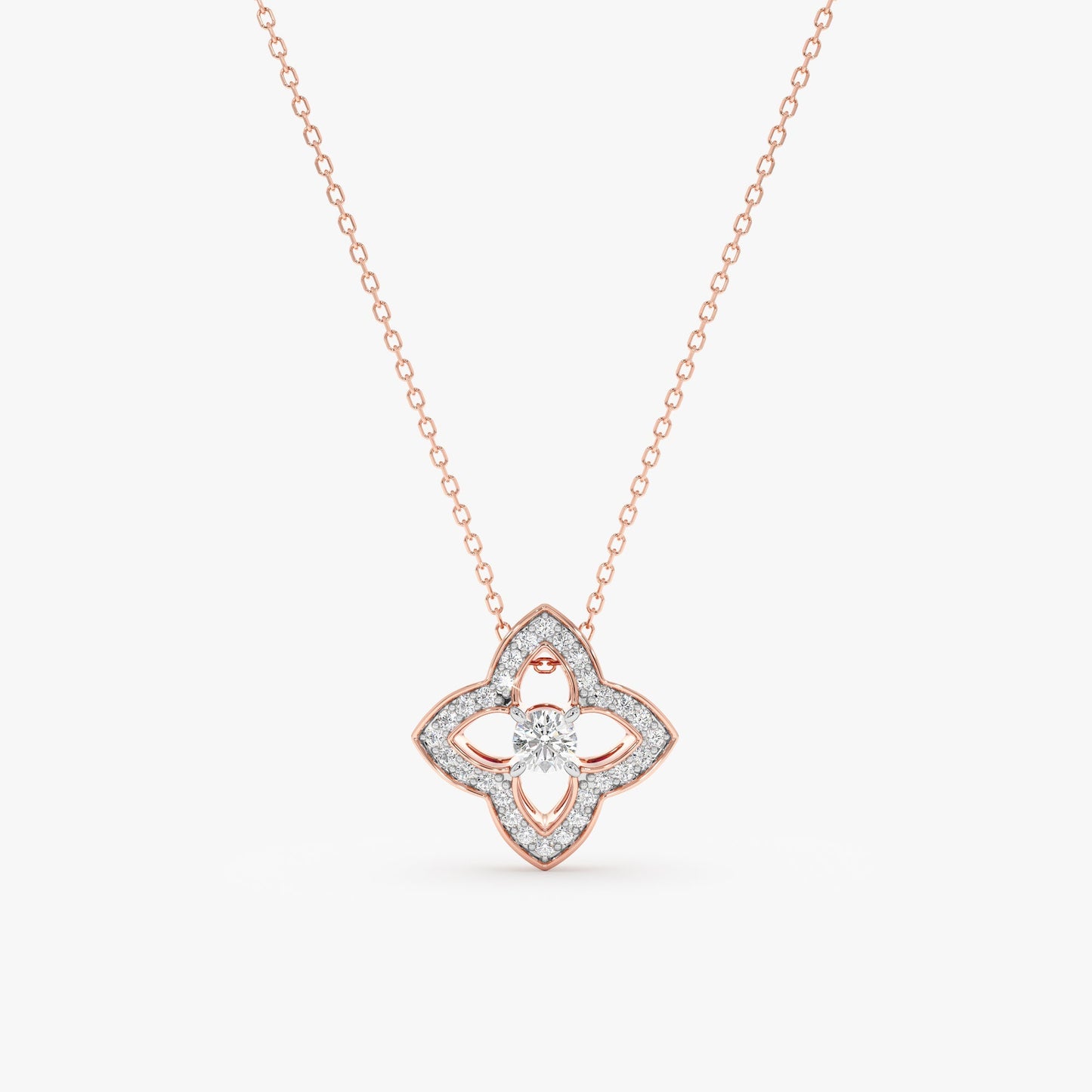 1.0 CT Round Bezel Solitaire Lab Grown Diamond Necklace