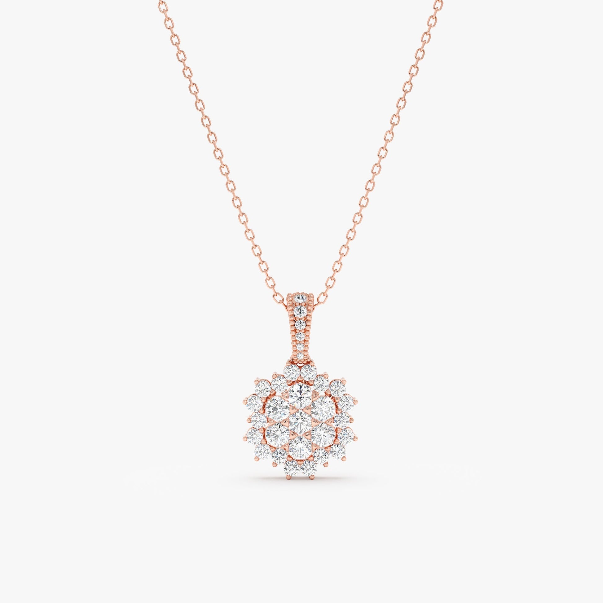 1.0 CT Round Bezel Solitaire Lab Grown Diamond Necklace
