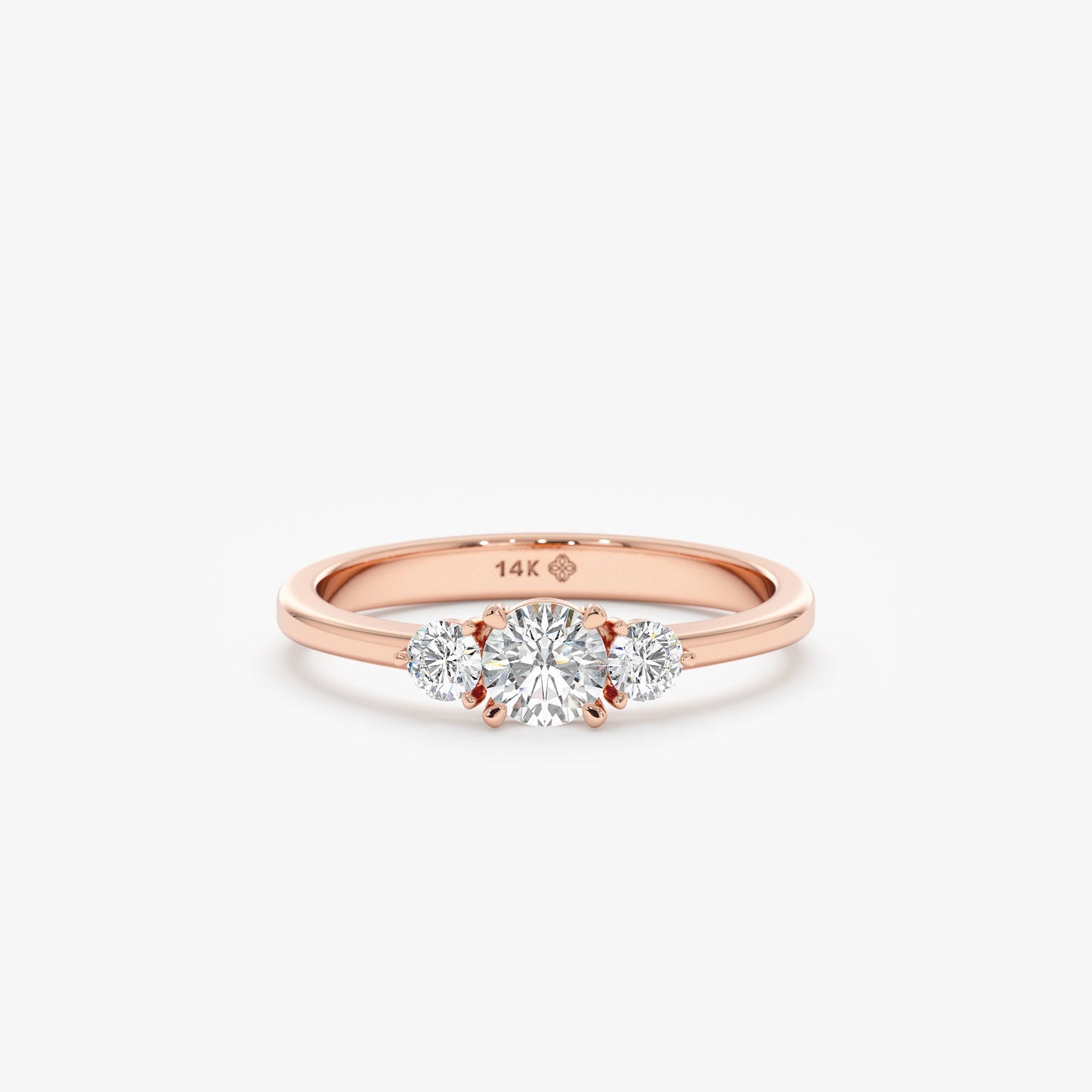 2 CT Round Three Stones Lab Grown Diamond Engagement Ring