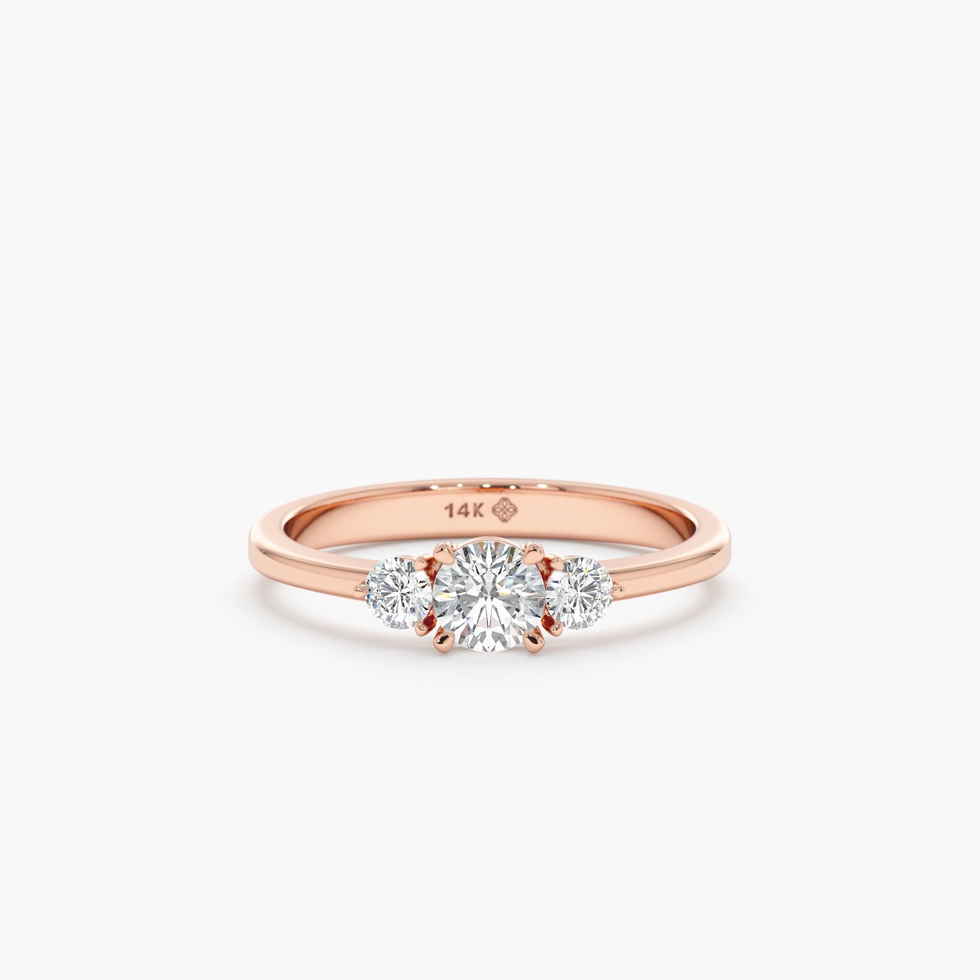 2 CT Round Three Stones Lab Grown Diamond Engagement Ring