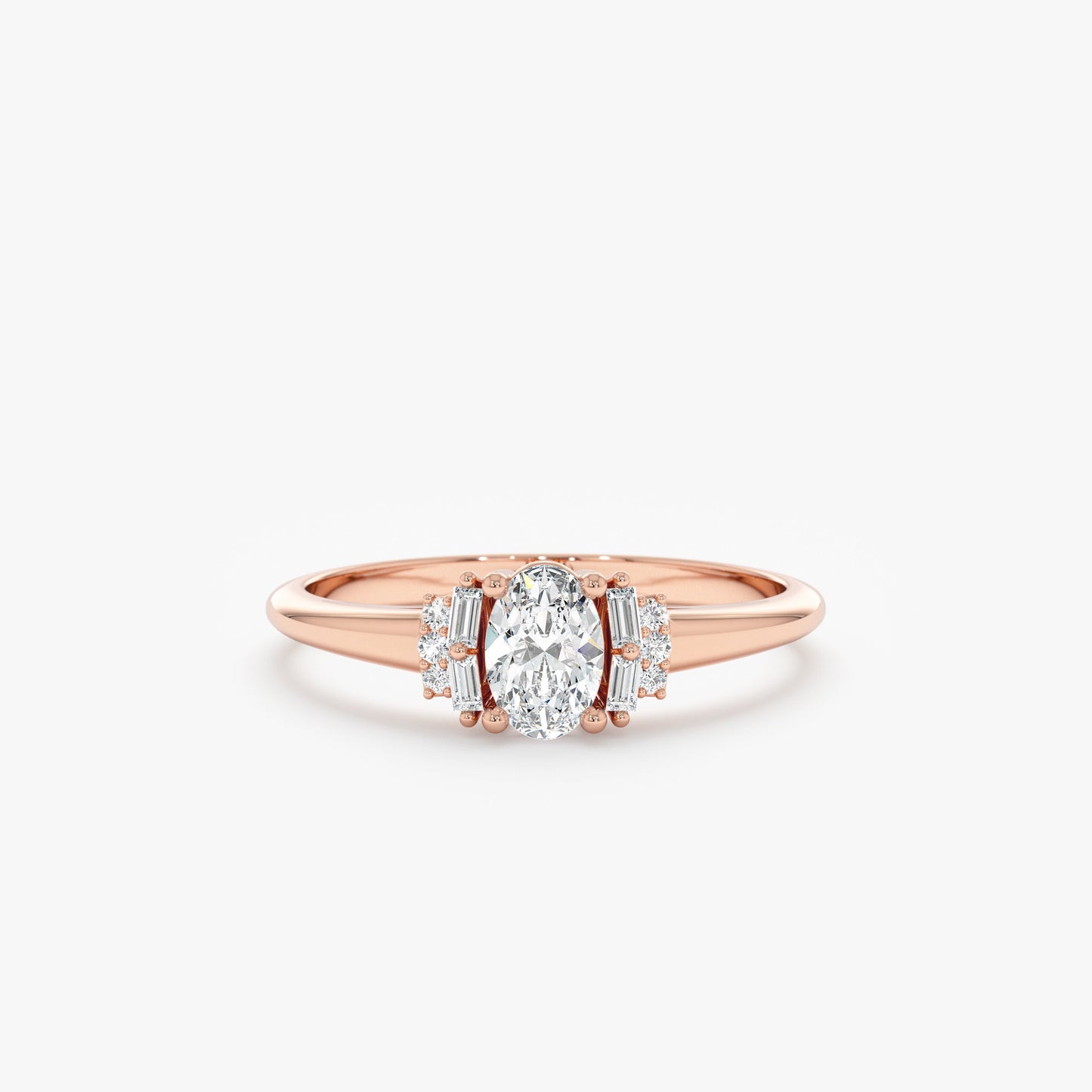 2 CT Round Three Stones Lab Grown Diamond Engagement Ring