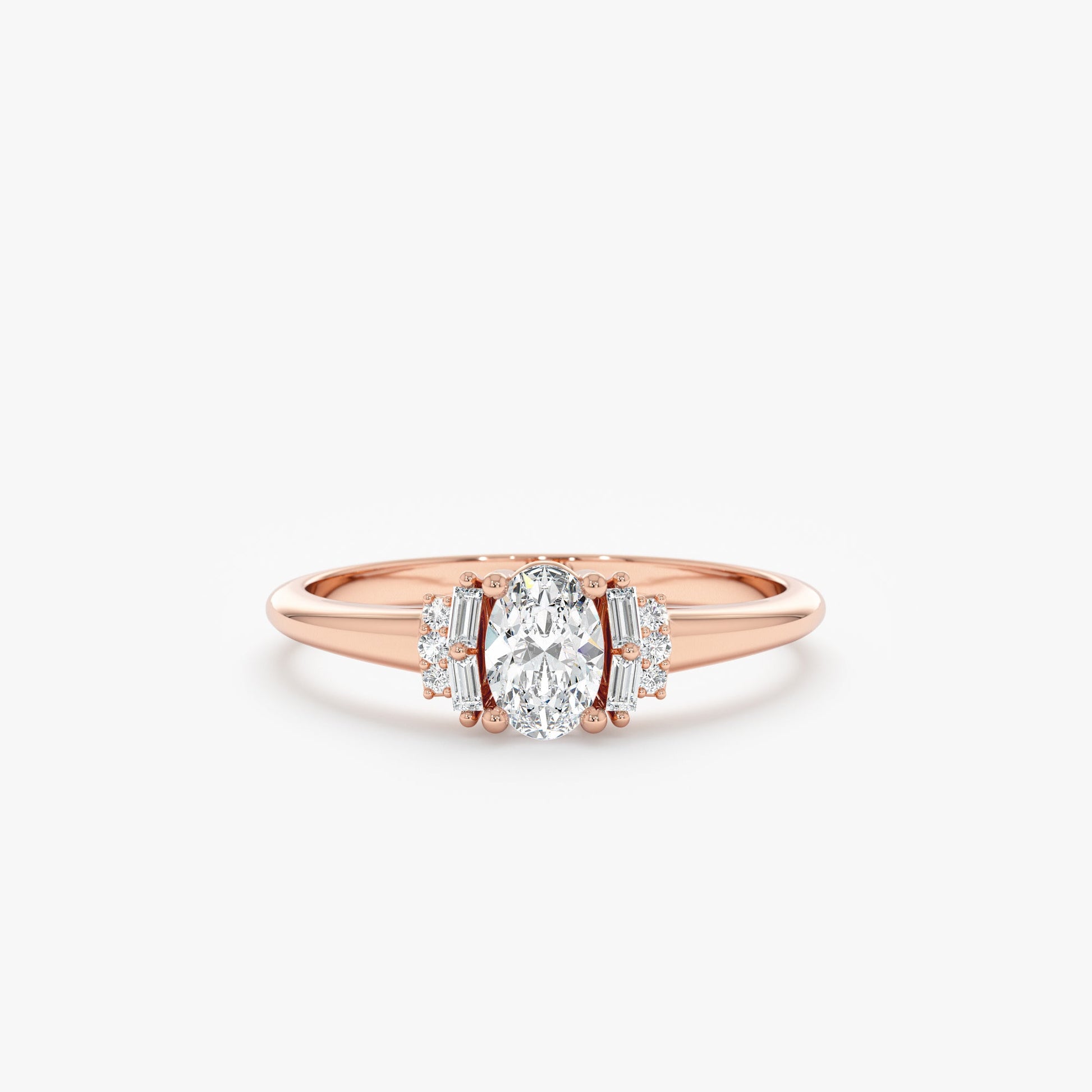 2 CT Round Three Stones Lab Grown Diamond Engagement Ring