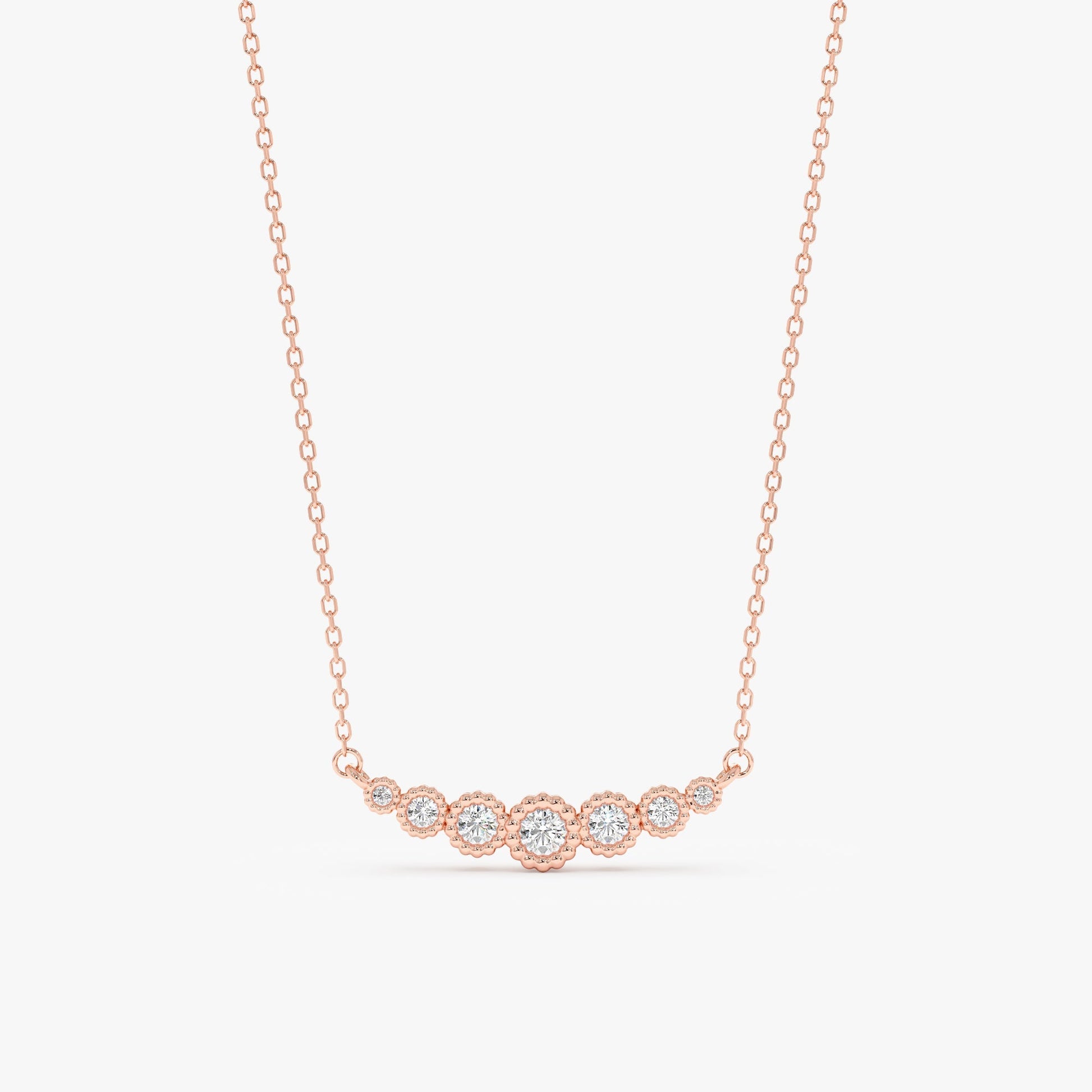 1.0 CT Round Bezel Solitaire Lab Grown Diamond Necklace