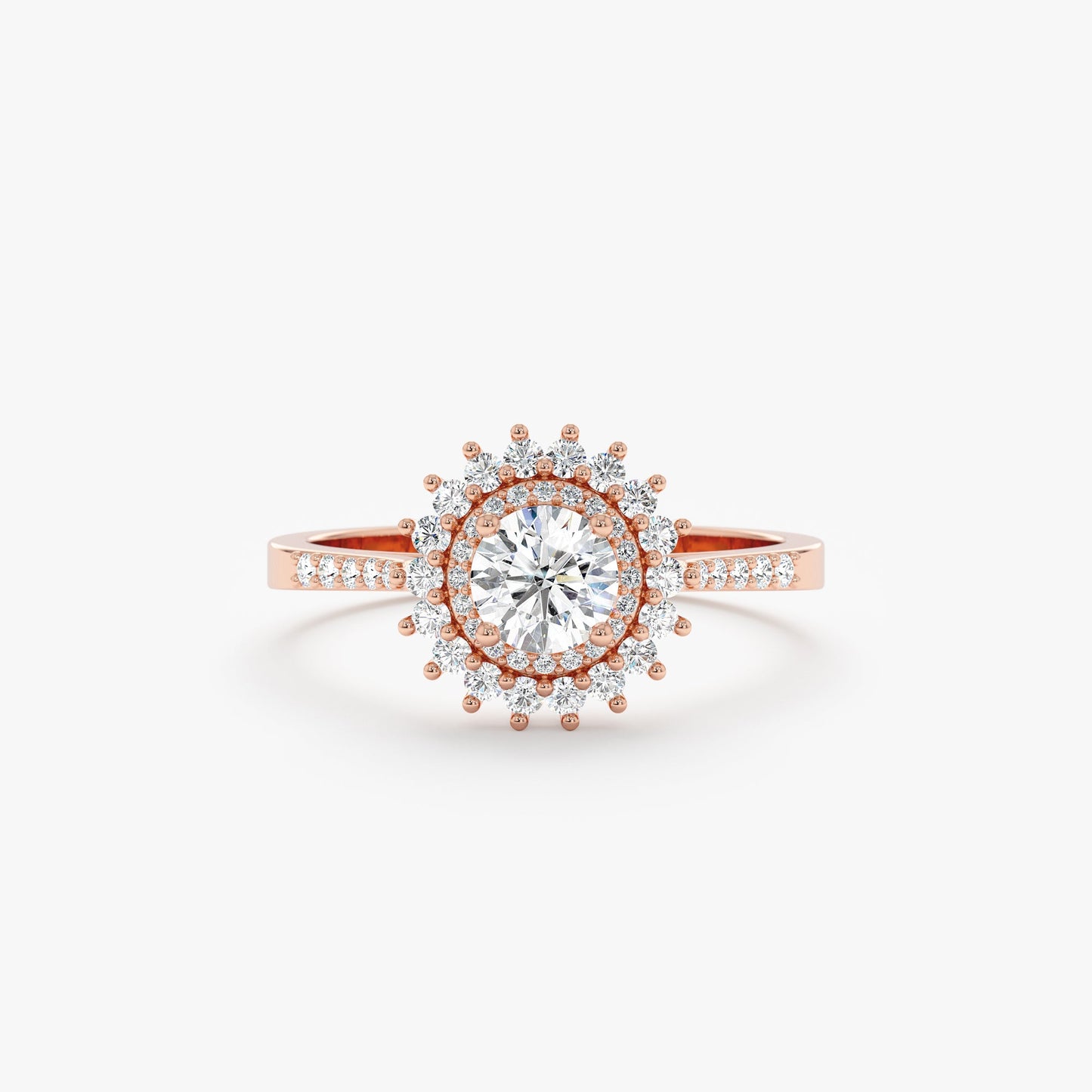 2 CT Round Three Stones Lab Grown Diamond Engagement Ring