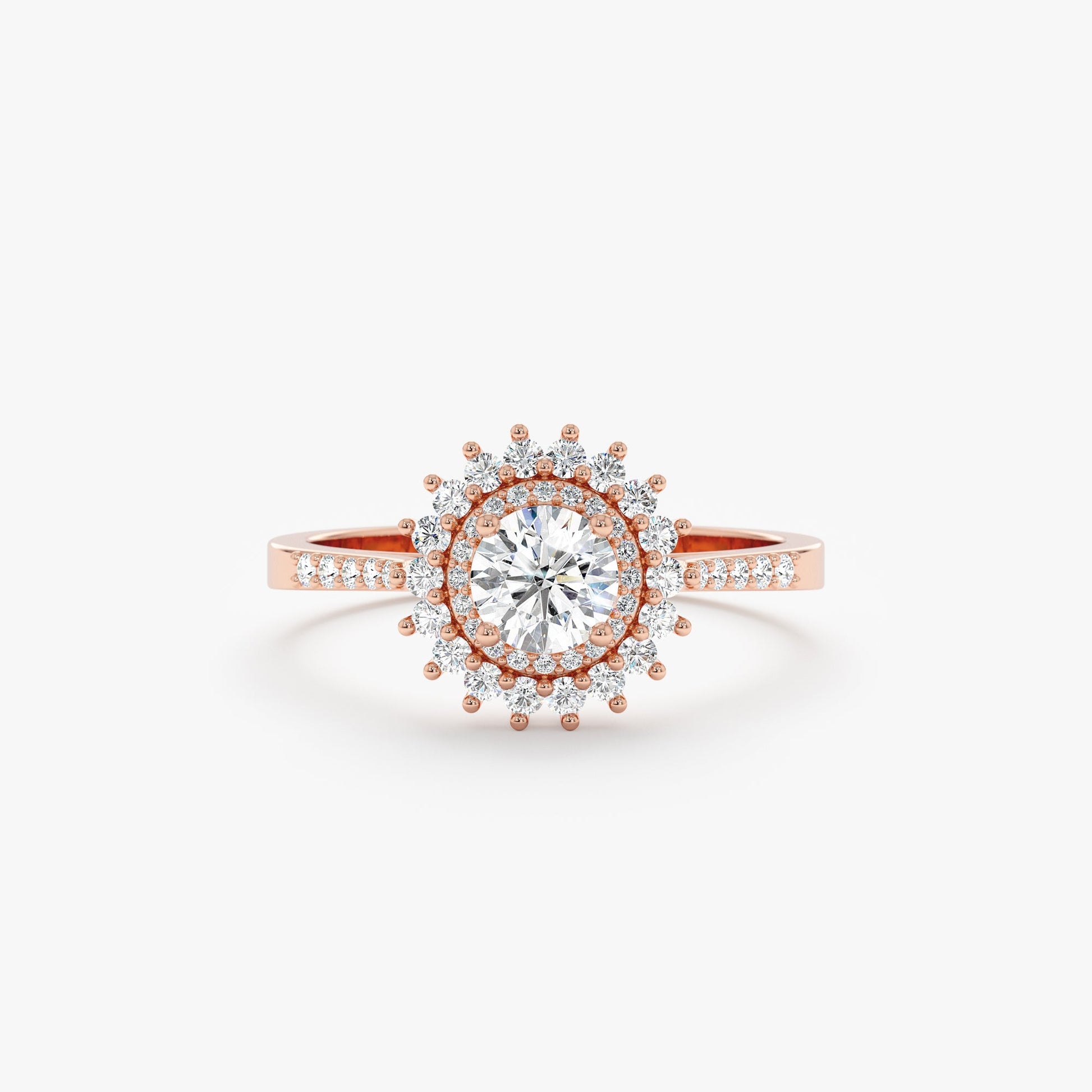 2 CT Round Three Stones Lab Grown Diamond Engagement Ring