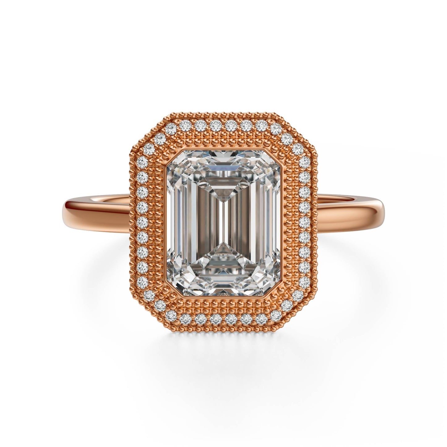 Marquise Shaped Three Stone Lab Grown Diamond Engagement Ring
