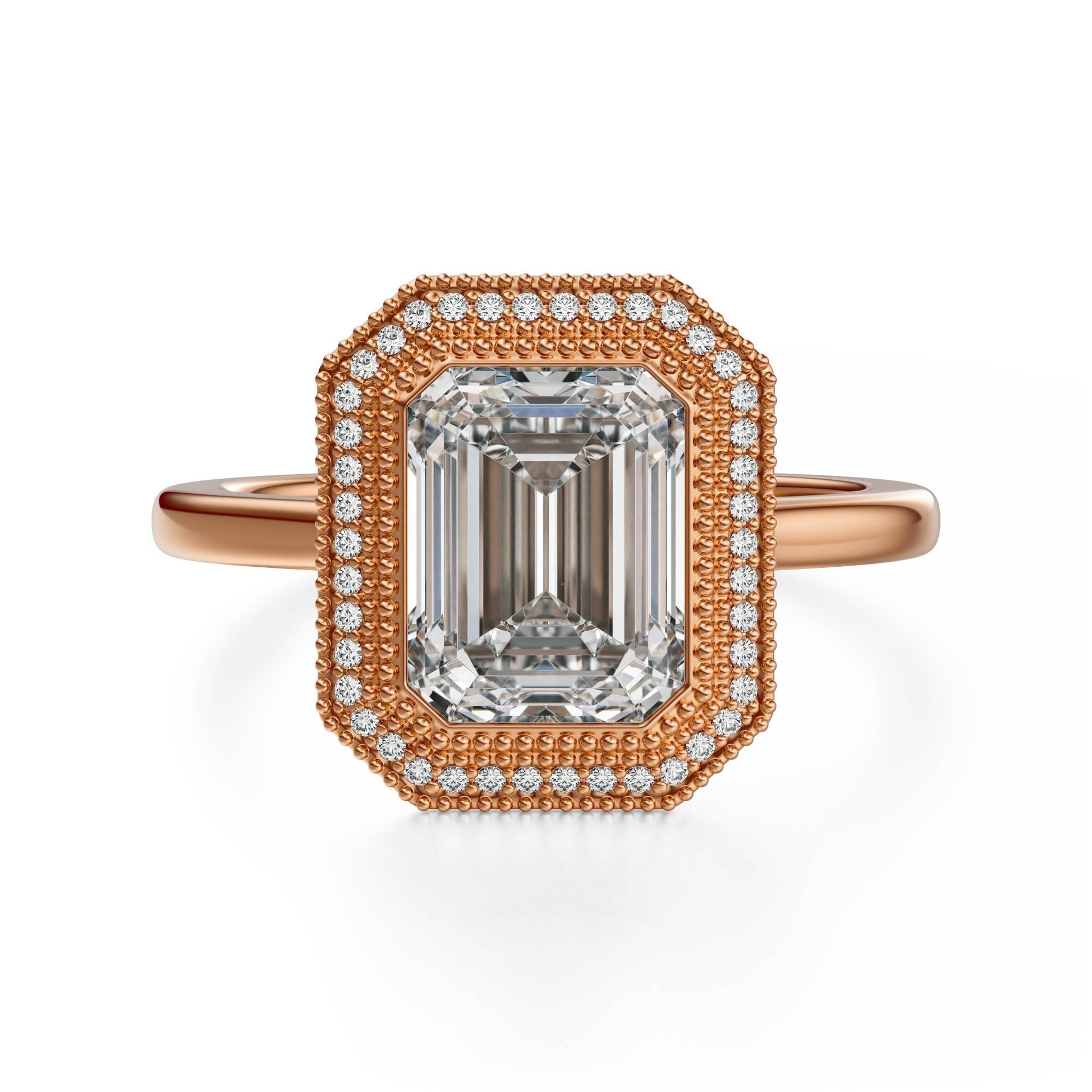 Marquise Shaped Three Stone Lab Grown Diamond Engagement Ring