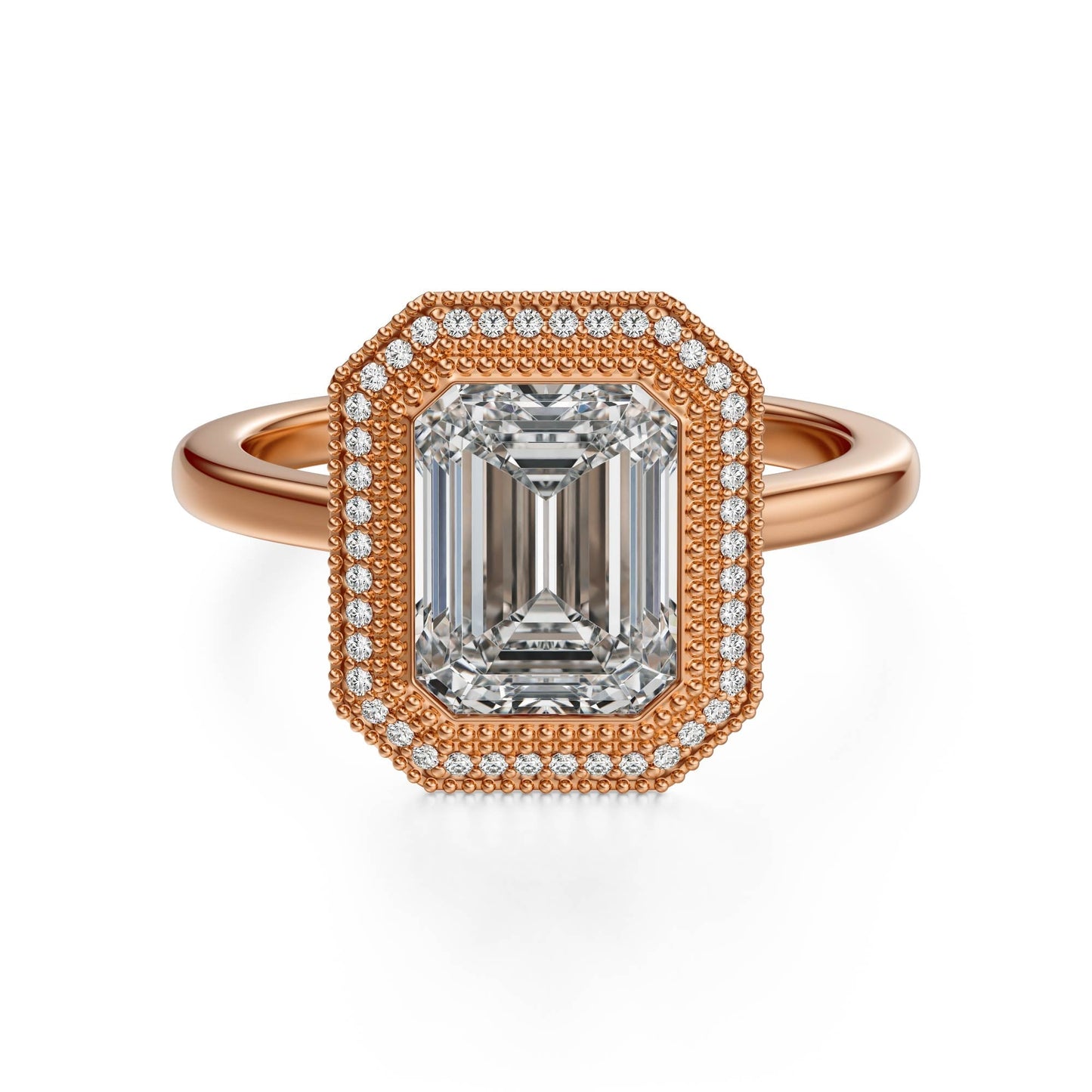 Marquise Shaped Three Stone Lab Grown Diamond Engagement Ring