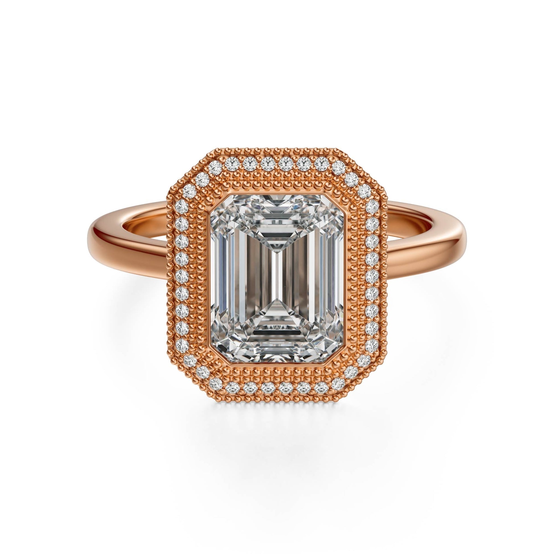 Marquise Shaped Three Stone Lab Grown Diamond Engagement Ring