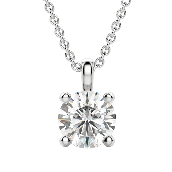 0.25 CT-0.75 CT Round Solitaire CVD F/VS Diamond Necklace 21
