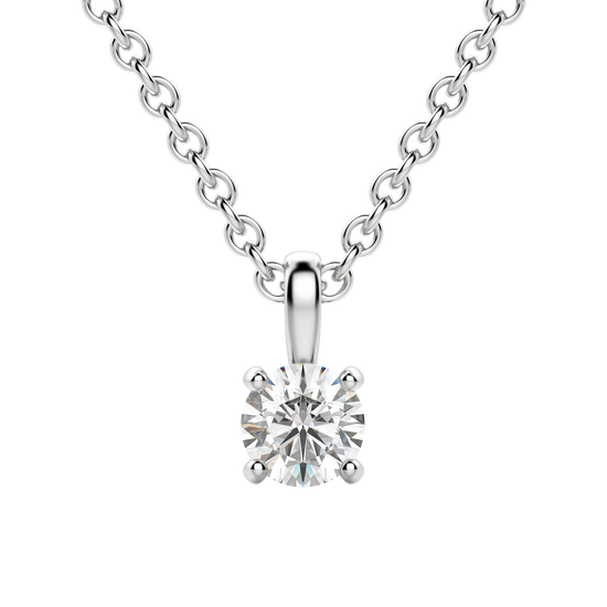 0.25 CT-0.75 CT Round Solitaire CVD F/VS Diamond Necklace 1