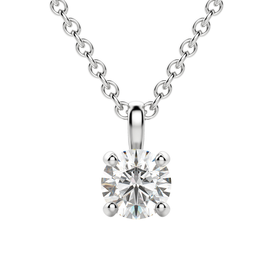 0.25 CT-0.75 CT Round Solitaire CVD F/VS Diamond Necklace 2