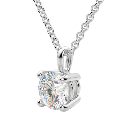 0.25 CT-0.75 CT Round Solitaire CVD F/VS Diamond Necklace 30