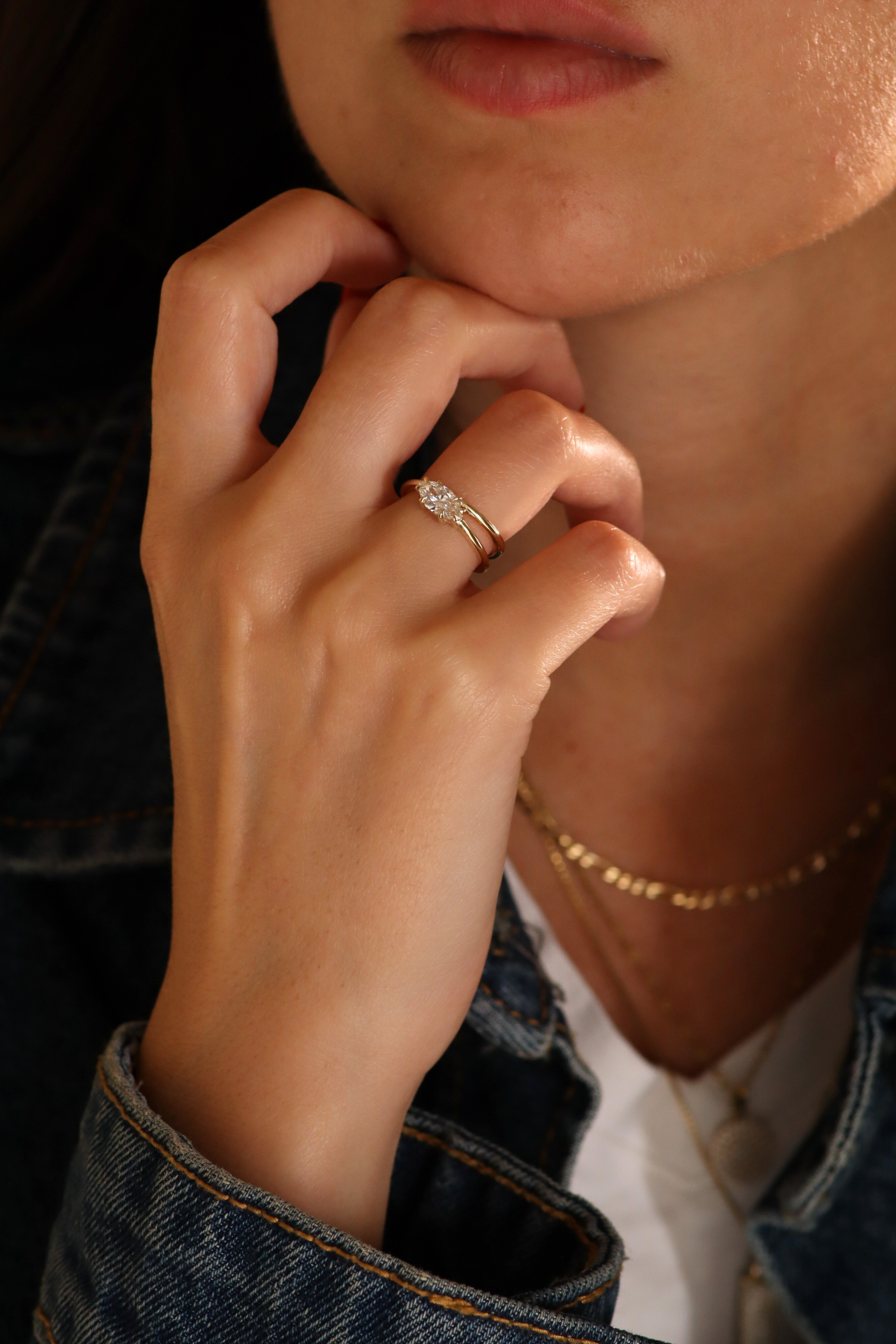 2 CT Round Three Stones Lab Grown Diamond Engagement Ring
