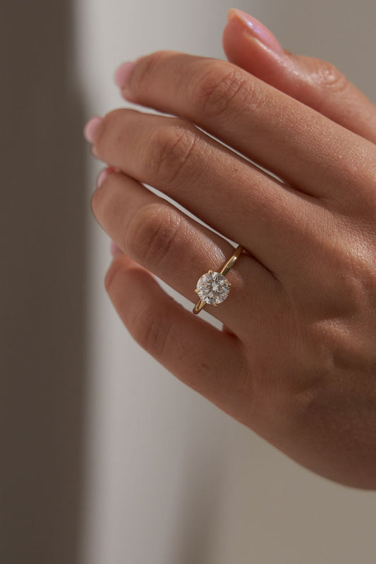 2 CT Round Three Stones Lab Grown Diamond Engagement Ring