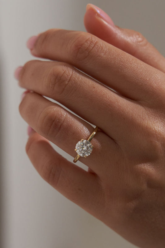 2 CT Round Three Stones Lab Grown Diamond Engagement Ring