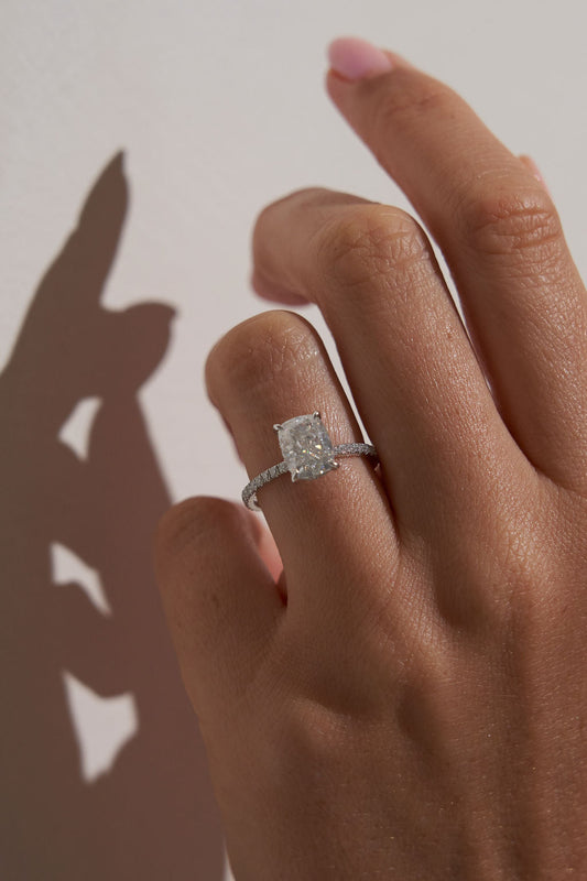 2 CT Round Three Stones Lab Grown Diamond Engagement Ring