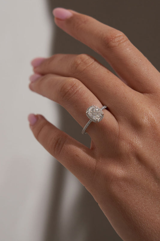 2 CT Round Three Stones Lab Grown Diamond Engagement Ring