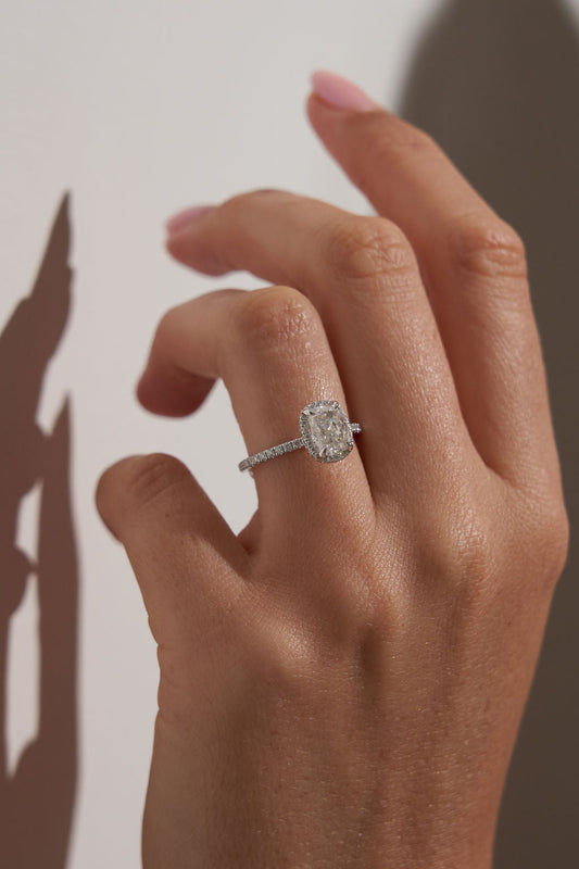 2 CT Round Three Stones Lab Grown Diamond Engagement Ring