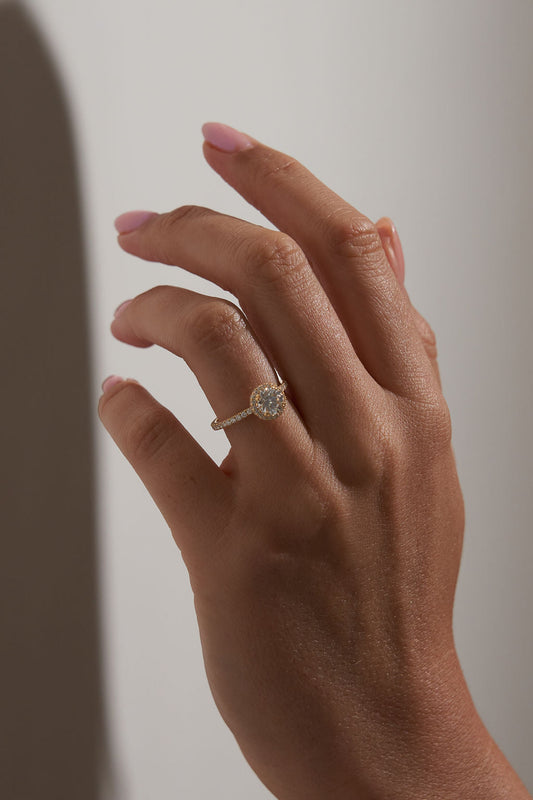 2 CT Round Three Stones Lab Grown Diamond Engagement Ring