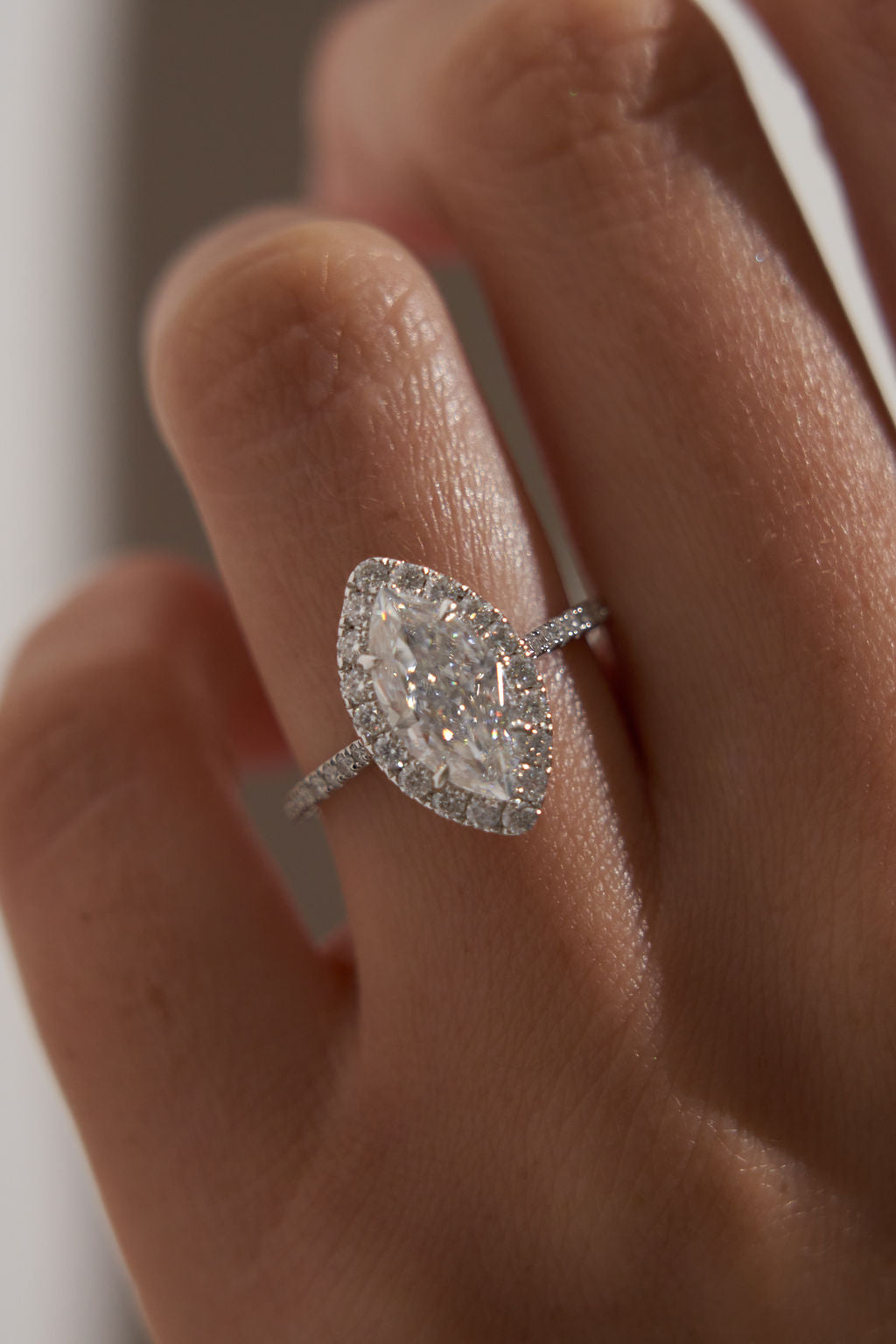 2.5 CT Marquise Halo & Pave Lab Grown Diamond Engagement Ring – Poet Robson
