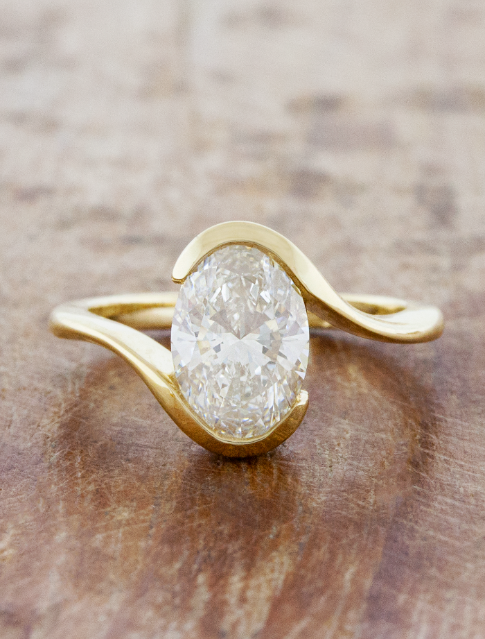 2 CT Round Three Stones Lab Grown Diamond Engagement Ring