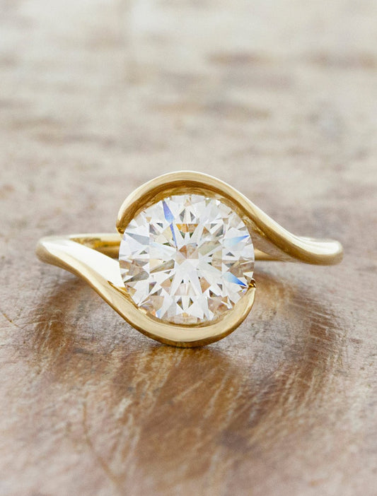 2 CT Round Three Stones Lab Grown Diamond Engagement Ring