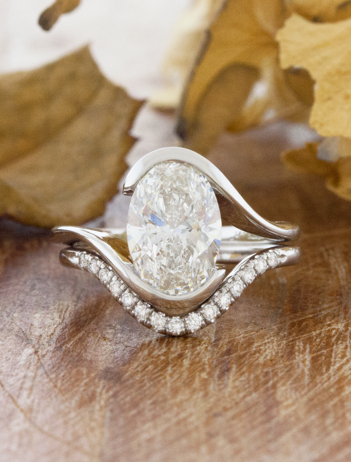 2 CT Round Three Stones Lab Grown Diamond Engagement Ring