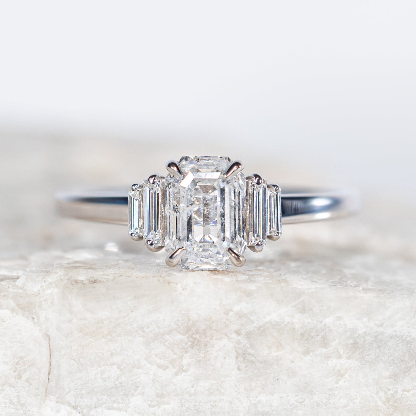 2 CT Round Three Stones Lab Grown Diamond Engagement Ring