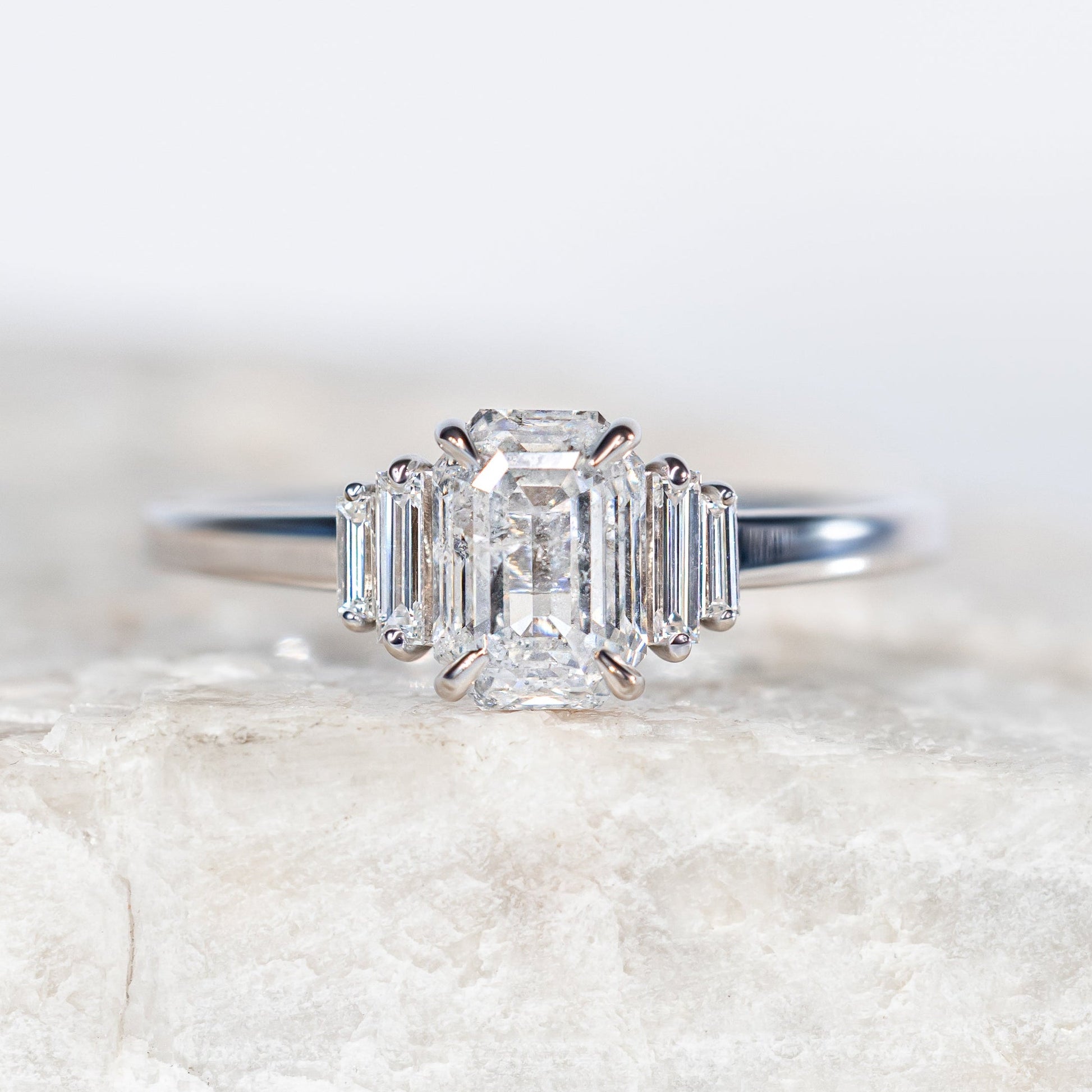 2 CT Round Three Stones Lab Grown Diamond Engagement Ring
