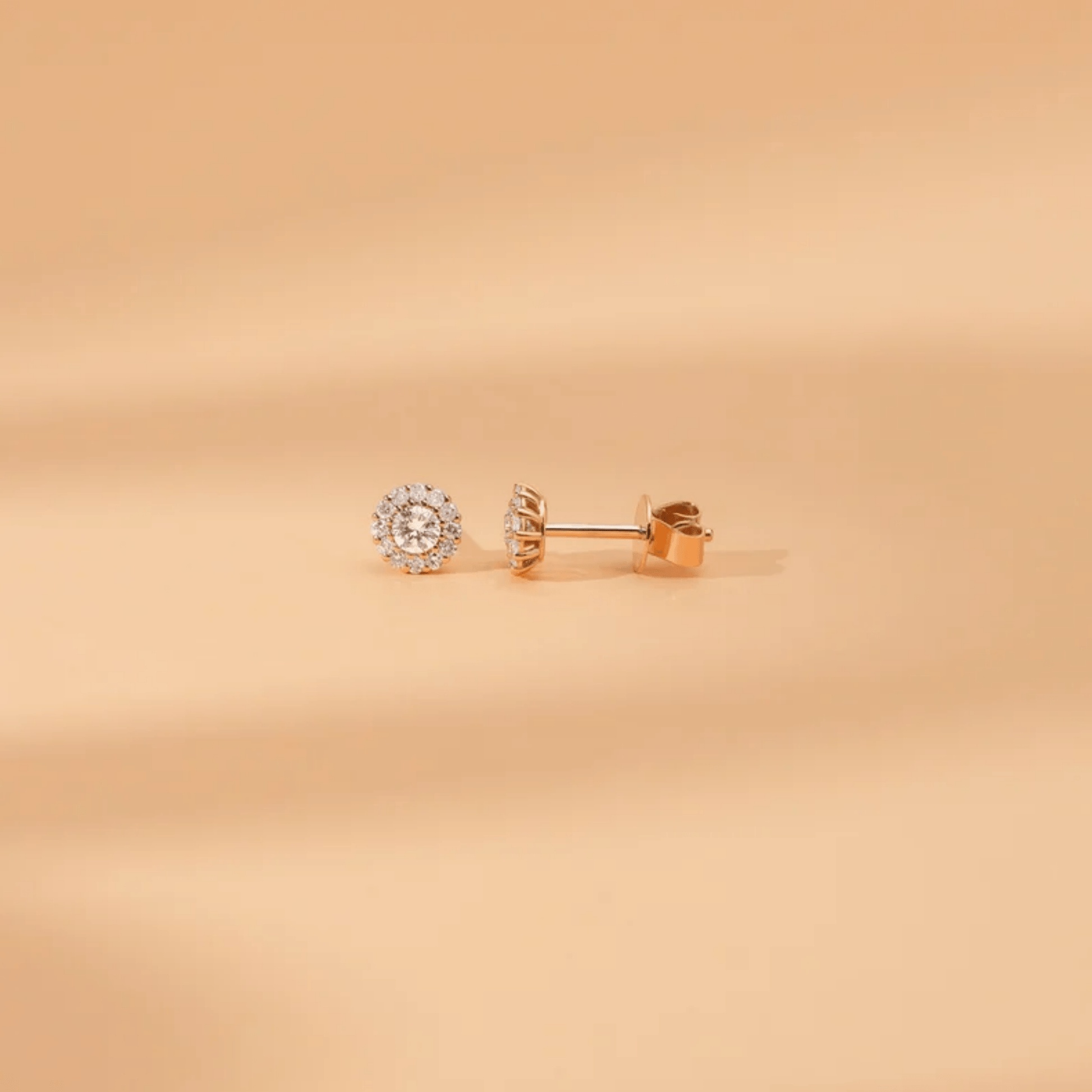 1.0 CT Round Bezel Solitaire Lab Grown Diamond Earrings