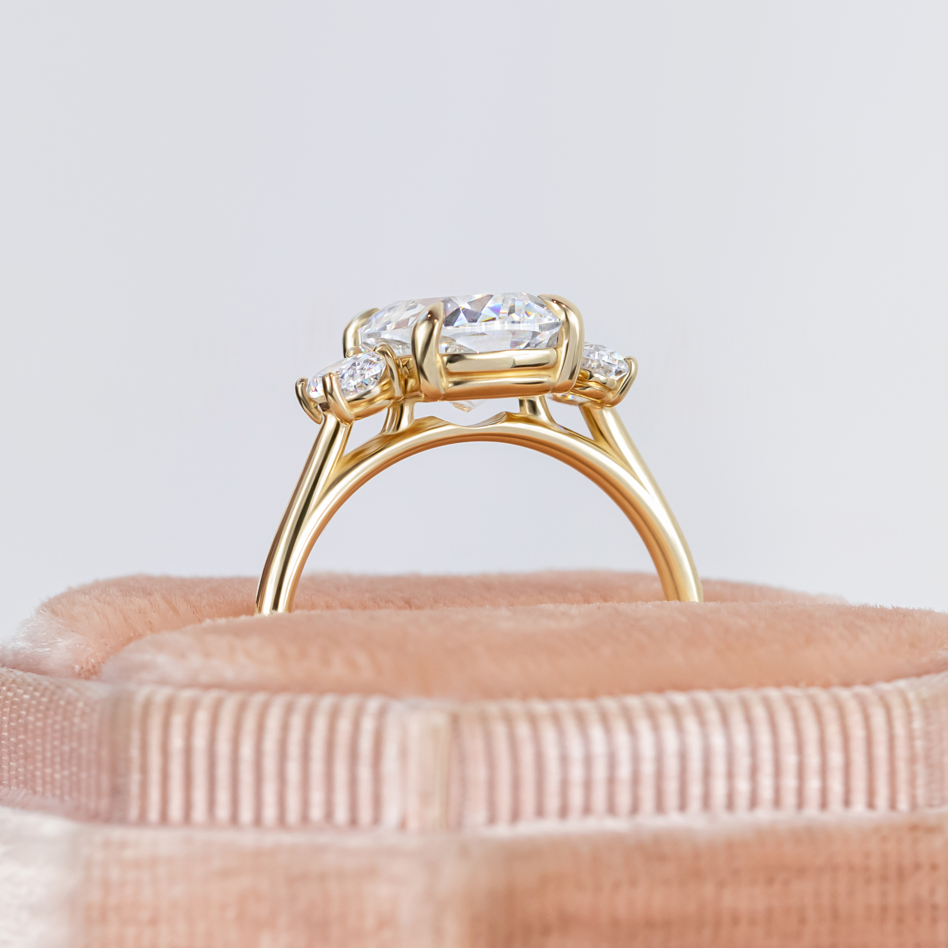2 CT Round Three Stones Lab Grown Diamond Engagement Ring