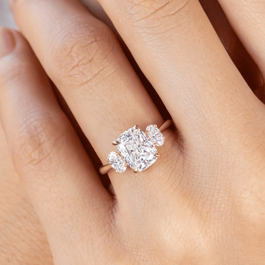 2 CT Round Three Stones Lab Grown Diamond Engagement Ring