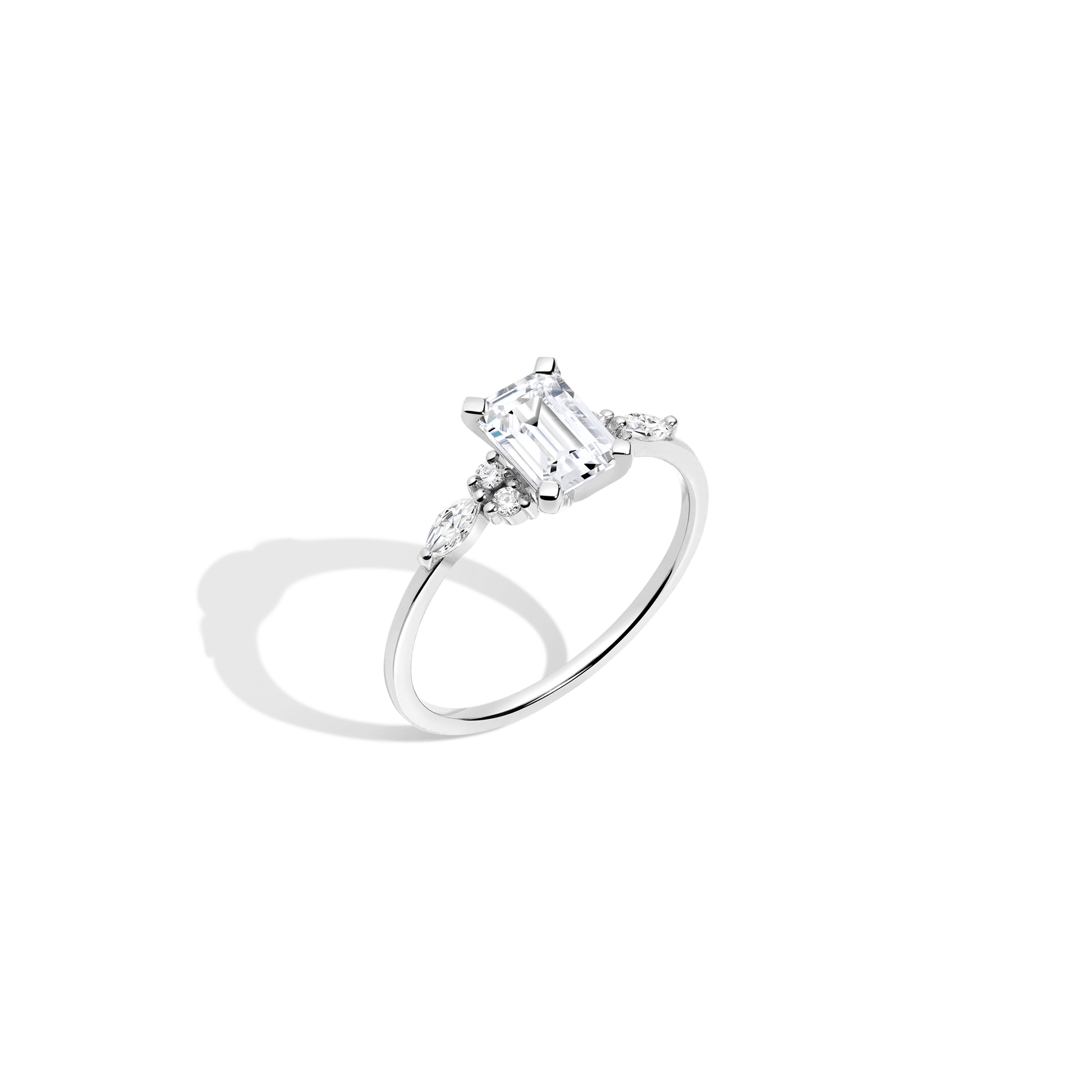 2 CT Round Three Stones Lab Grown Diamond Engagement Ring