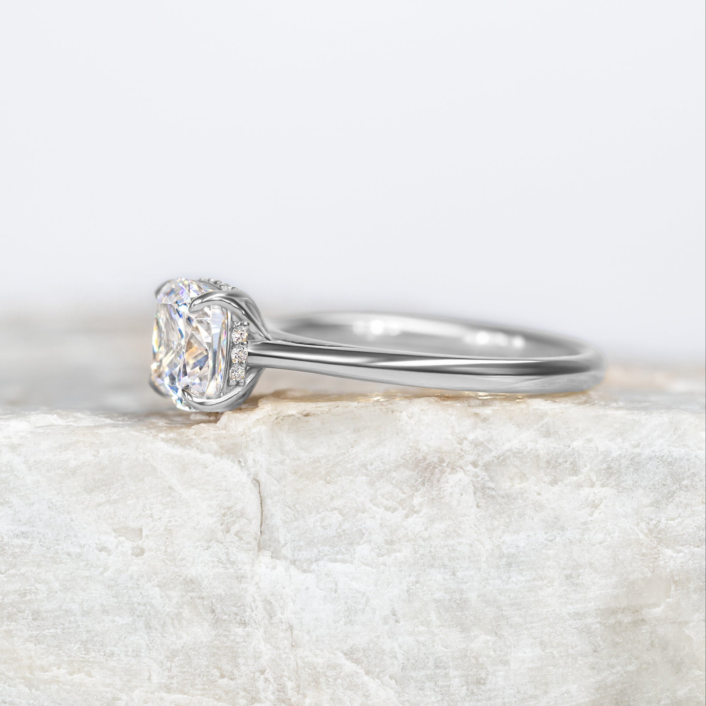 2 CT Round Three Stones Lab Grown Diamond Engagement Ring
