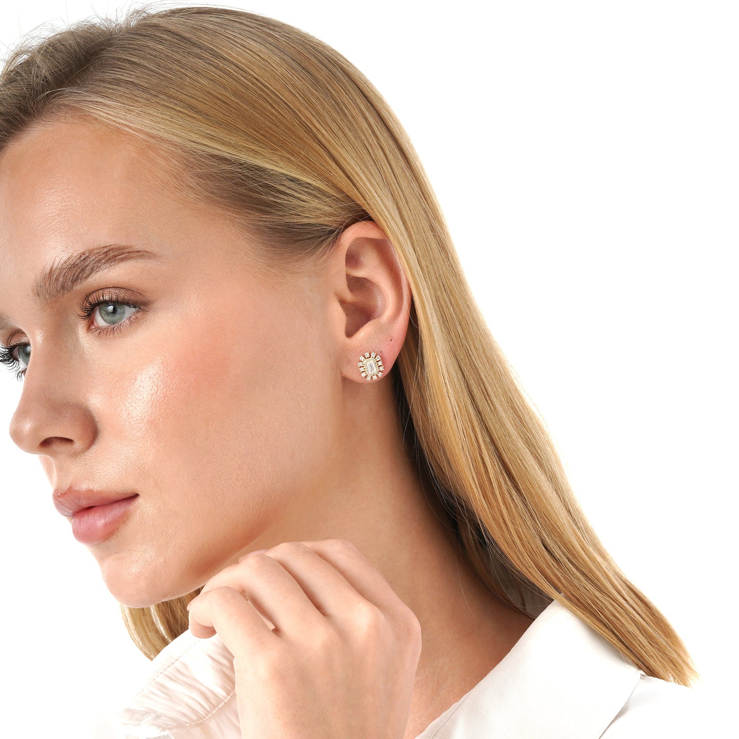 1.0 CT Round Bezel Solitaire Lab Grown Diamond Earrings