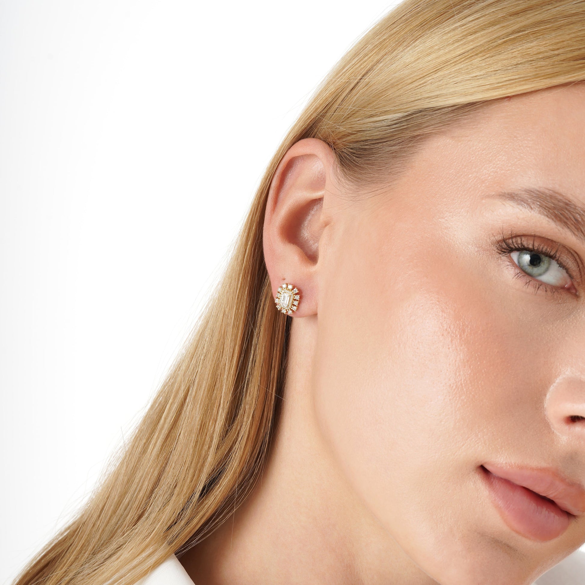 1.0 CT Round Bezel Solitaire Lab Grown Diamond Earrings