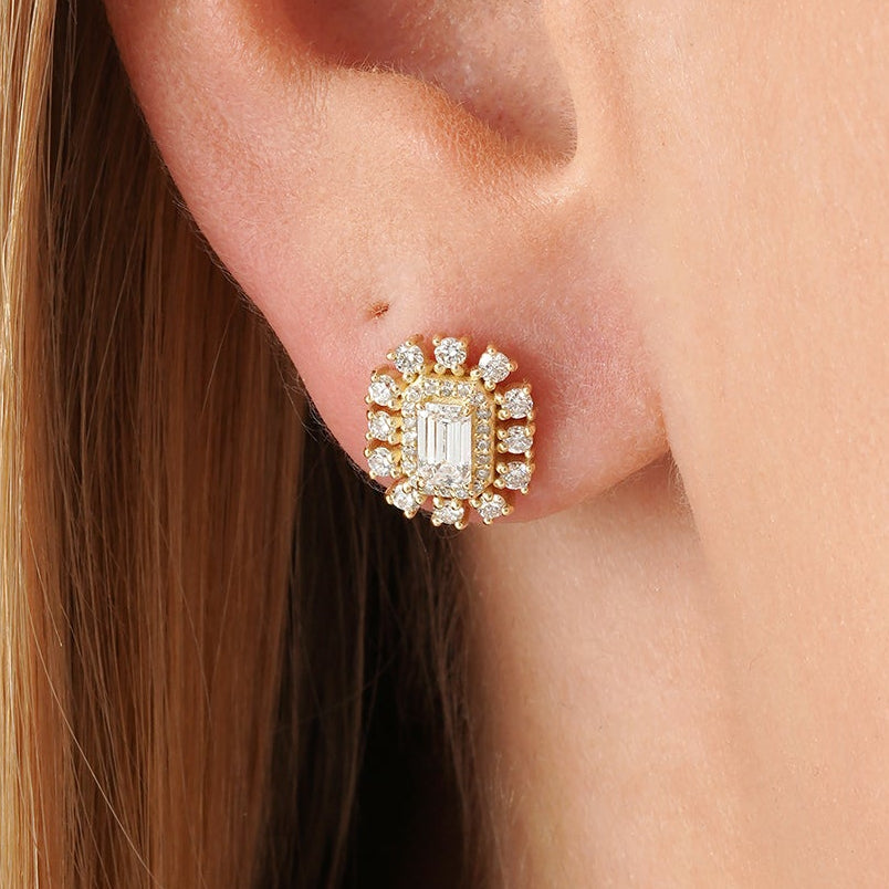 1.0 CT Round Bezel Solitaire Lab Grown Diamond Earrings