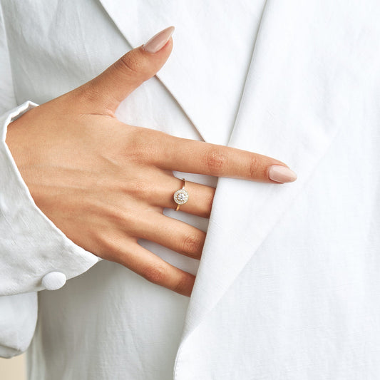 2 CT Round Three Stones Lab Grown Diamond Engagement Ring