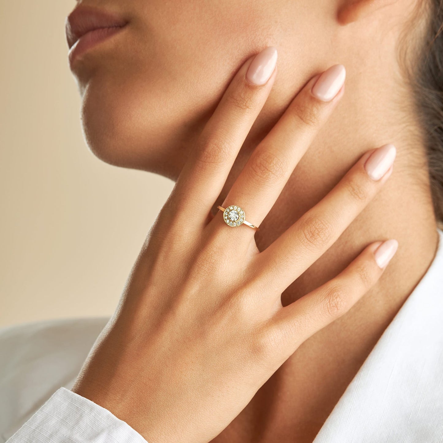2 CT Round Three Stones Lab Grown Diamond Engagement Ring