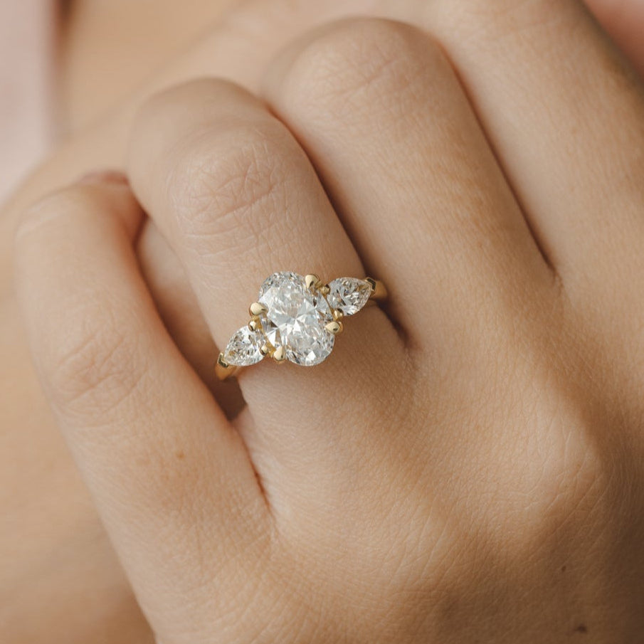 2 CT Round Three Stones Lab Grown Diamond Engagement Ring