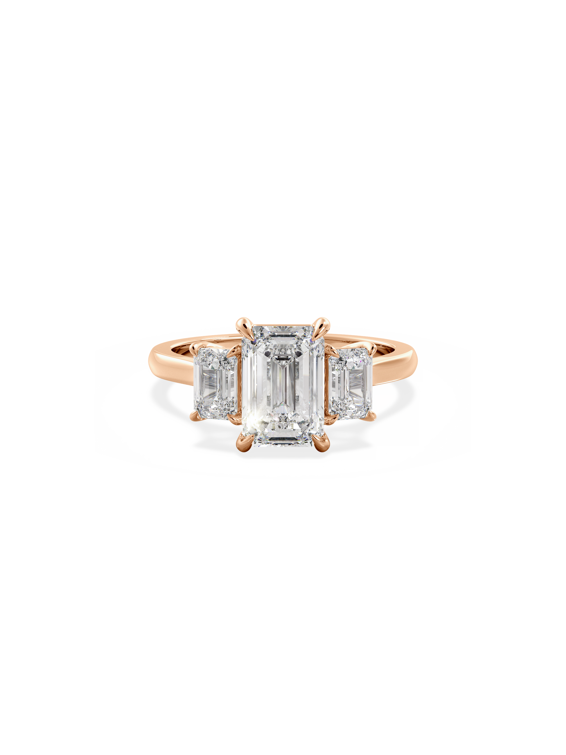 2 CT Round Three Stones Lab Grown Diamond Engagement Ring