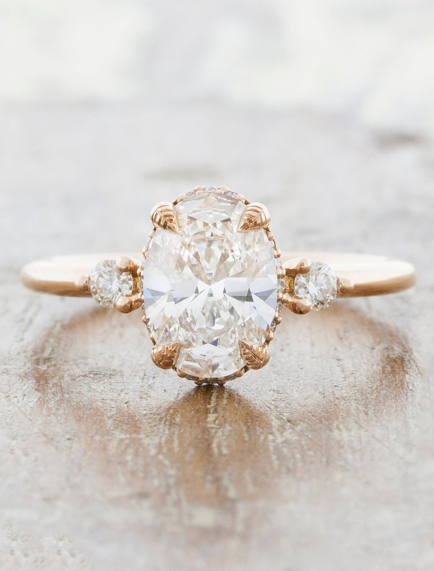 2 CT Round Three Stones Lab Grown Diamond Engagement Ring