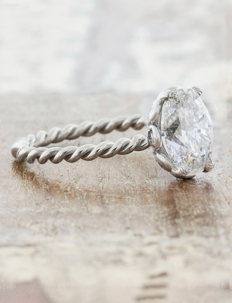 2 CT Round Three Stones Lab Grown Diamond Engagement Ring