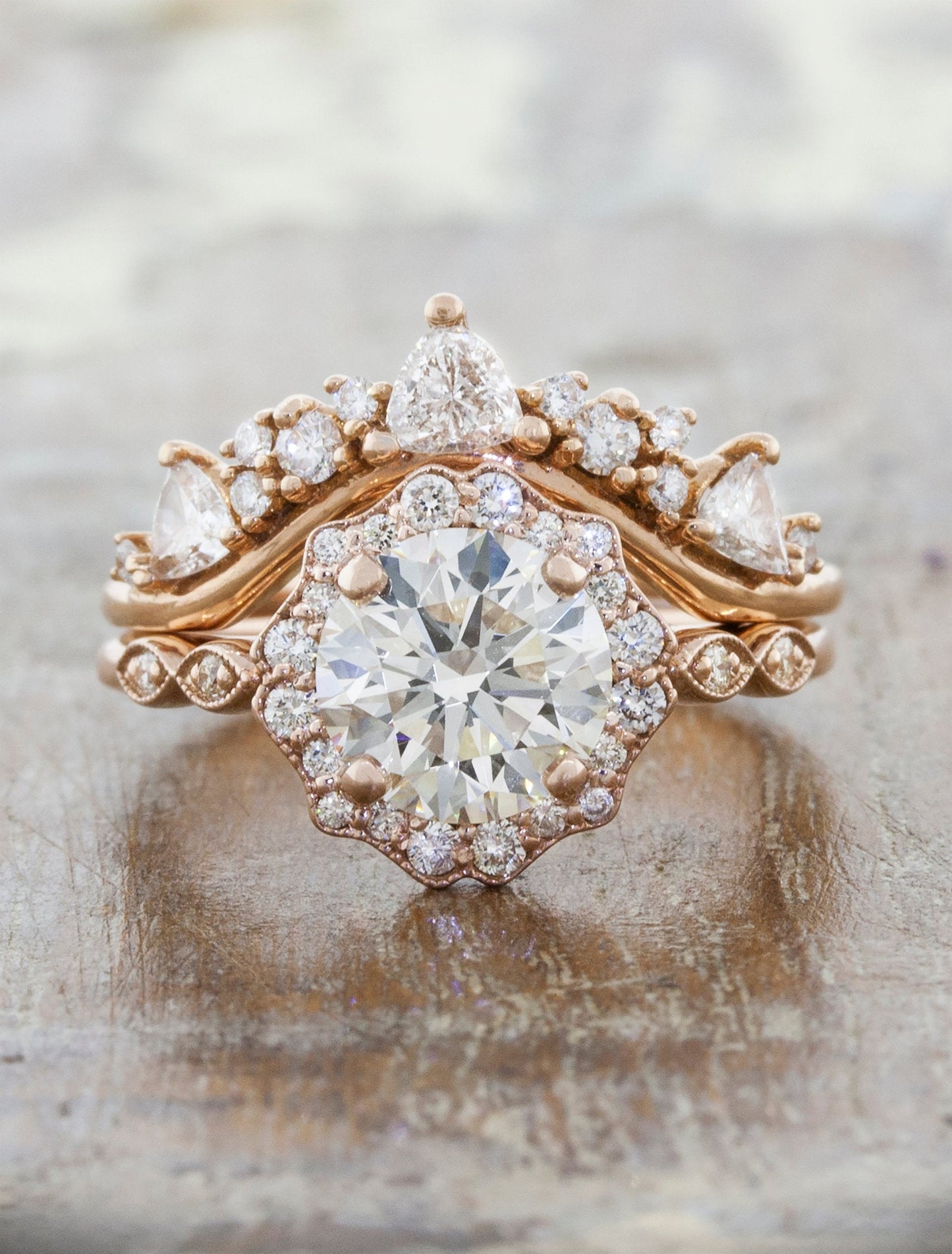 2 CT Round Three Stones Lab Grown Diamond Engagement Ring