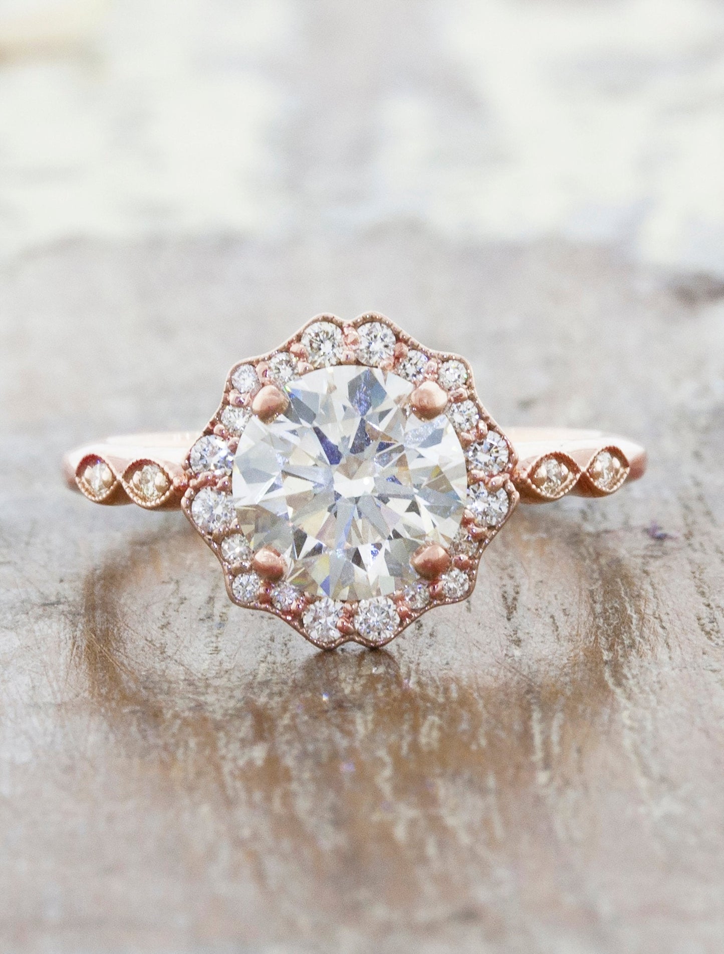 2 CT Round Three Stones Lab Grown Diamond Engagement Ring